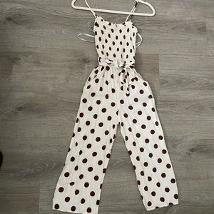 White and brown Jumpsuit in a size s (runs small)